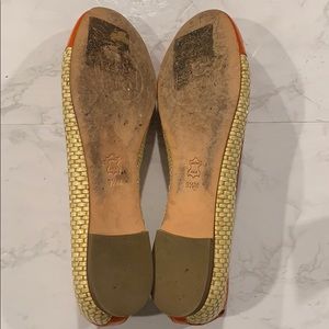 Tory Burch Shoes - Tory Burch orange cap and woven flats Tory Burch Shoes - Tory Burch orange cap and woven flats